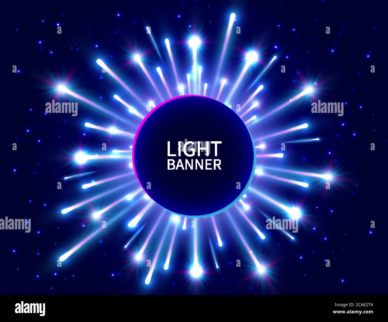 Blue glowing light background with luminous rays Vector Image