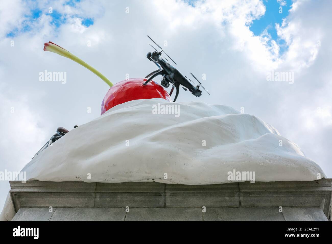 London, UK, 02 Aug 2020. Trafalgar Square Fourth Plinth sculpture The End by artist Heather Phillipson. Credit: Waldemar Sikora Stock Photo