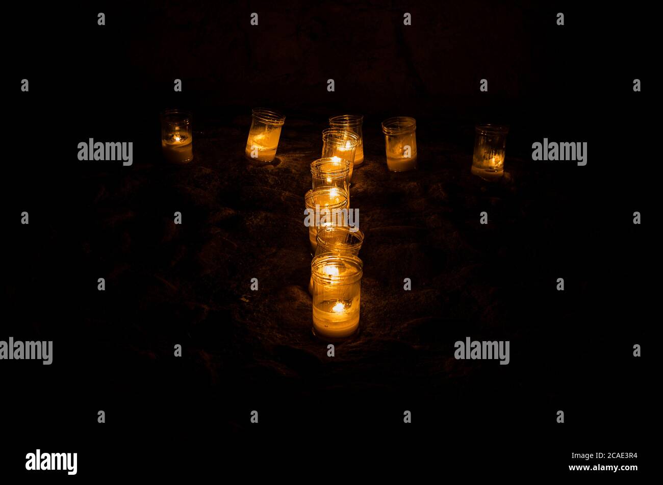 Candles on the street in the night of the candles, Pedraza, Segovia