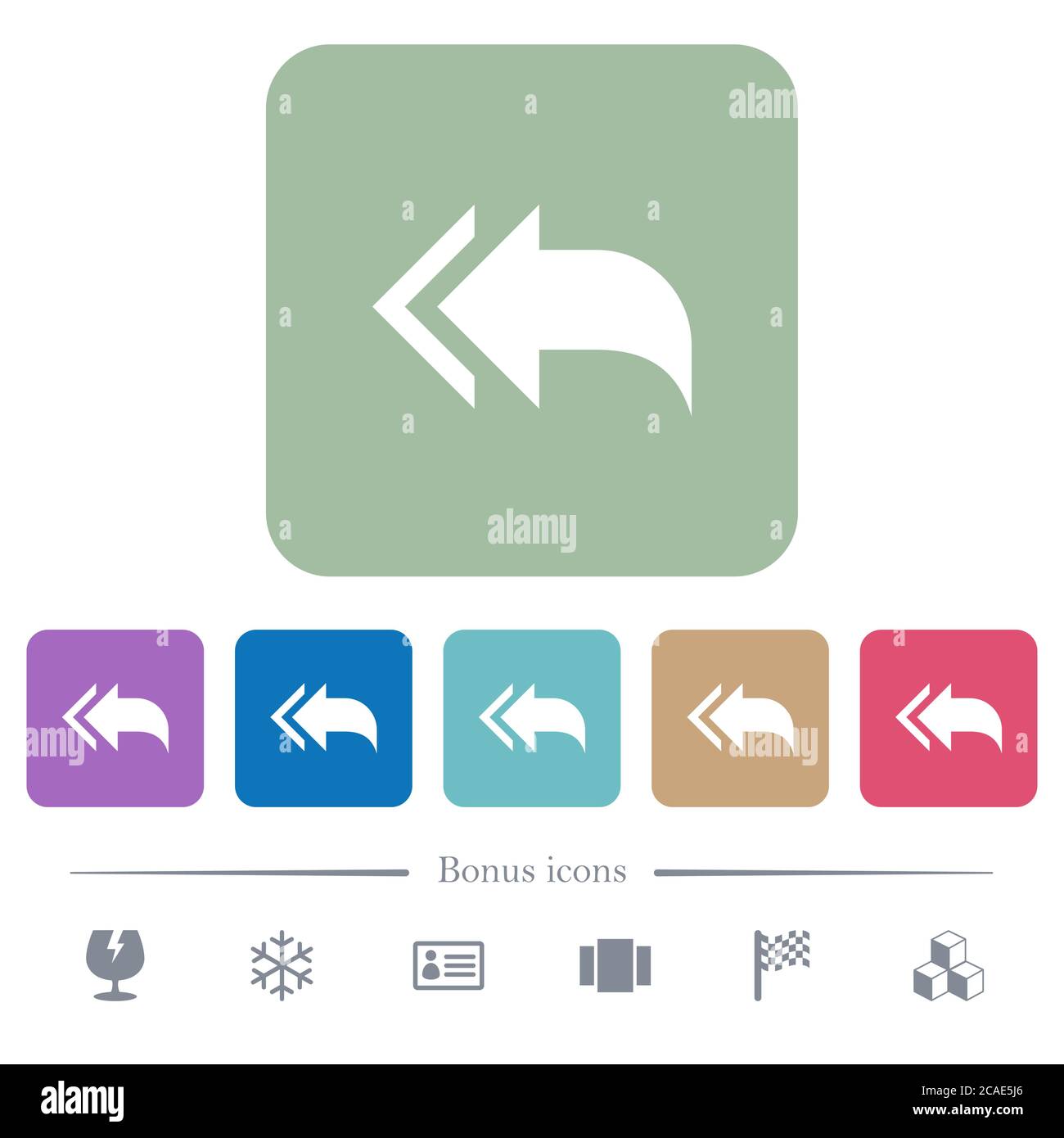 Reply to all recipients white flat icons on color rounded square ...