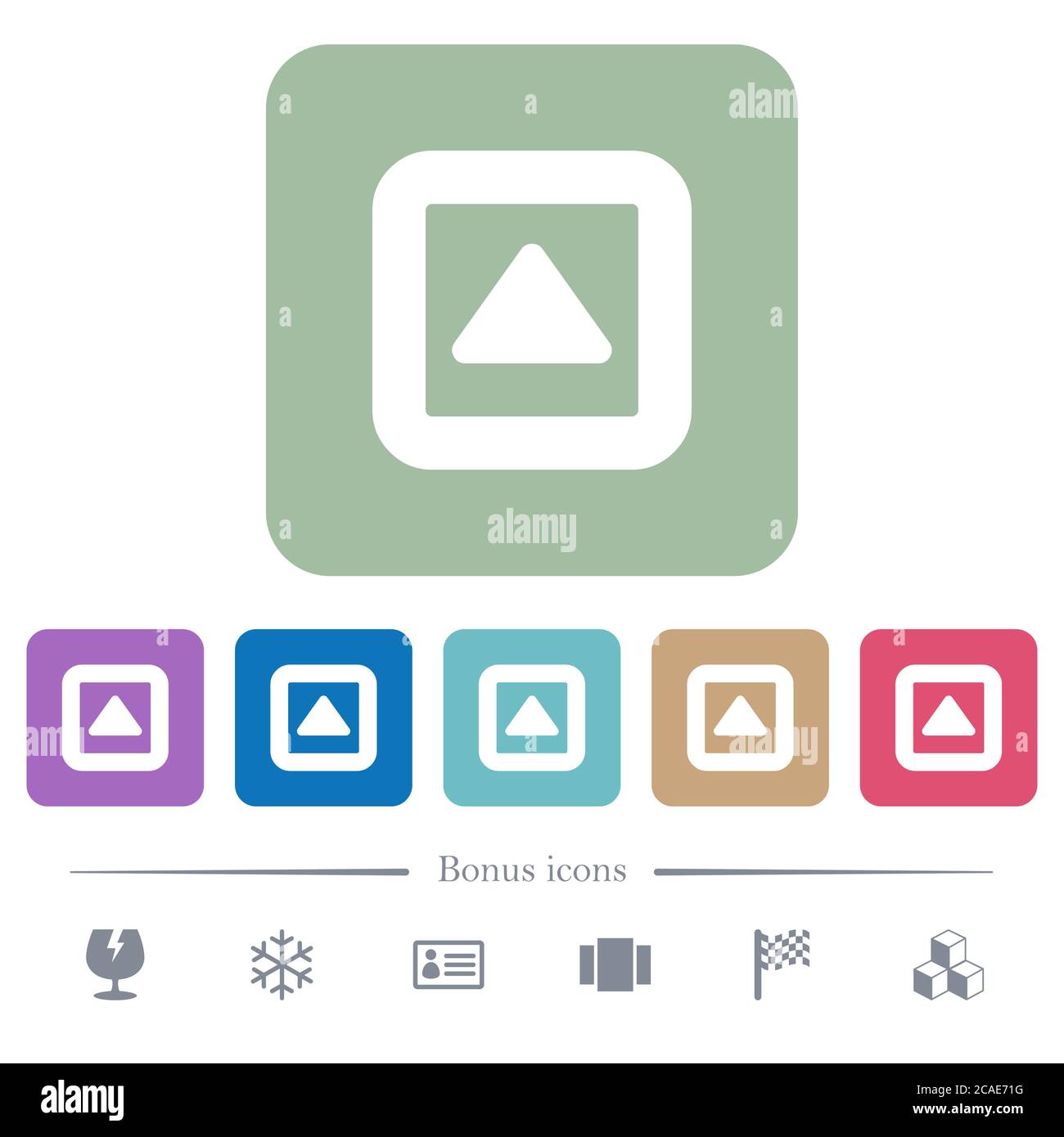 Toggle up white flat icons on color rounded square backgrounds. 6 bonus ...