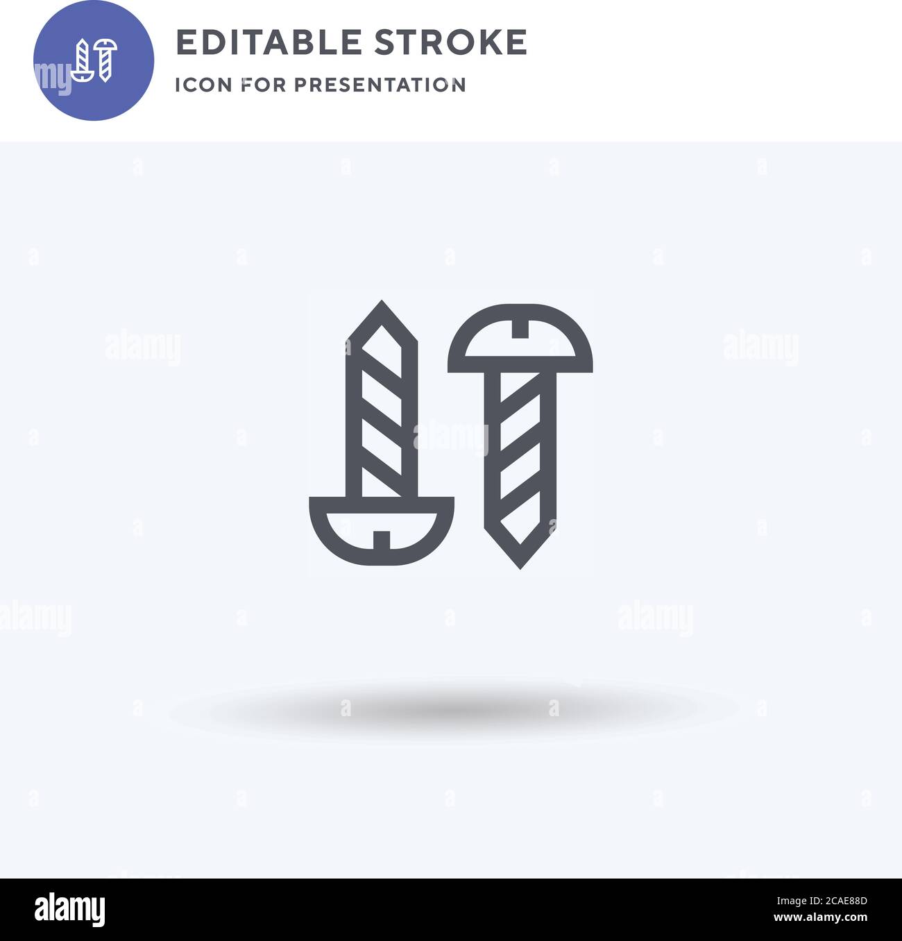 Screws icon vector, filled flat sign, solid pictogram isolated on white ...