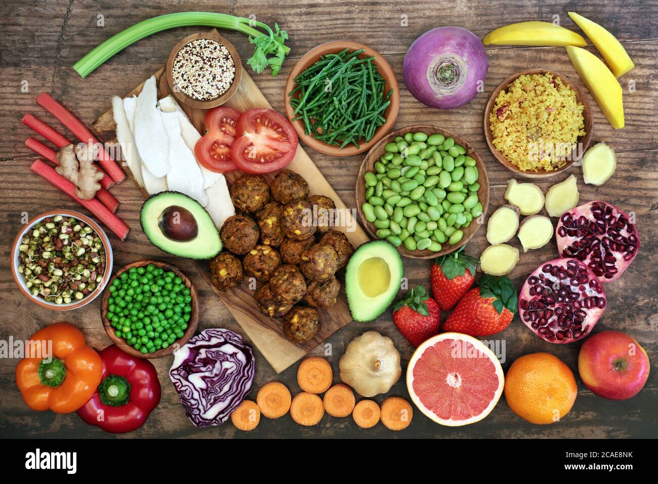 Healthy super food for fitness with health foods high in antioxidants