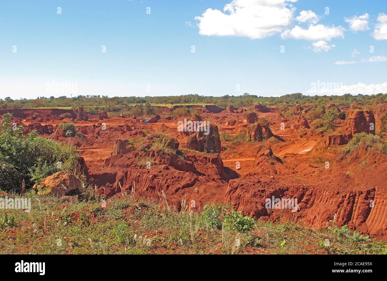 open cast bauxite ore extraction Alcoa Road, Dominican Republic January