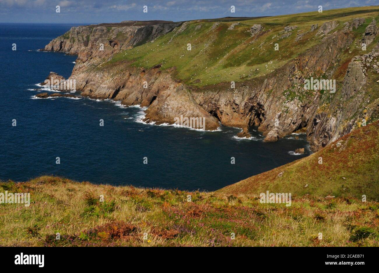 The rugged west coast of Lundy island in the Bristol Channel Stock Photo