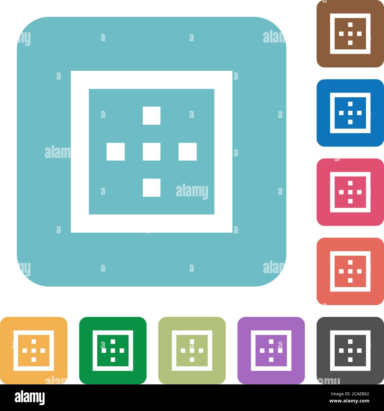 Outer borders white flat icons on color rounded square backgrounds Stock Vector