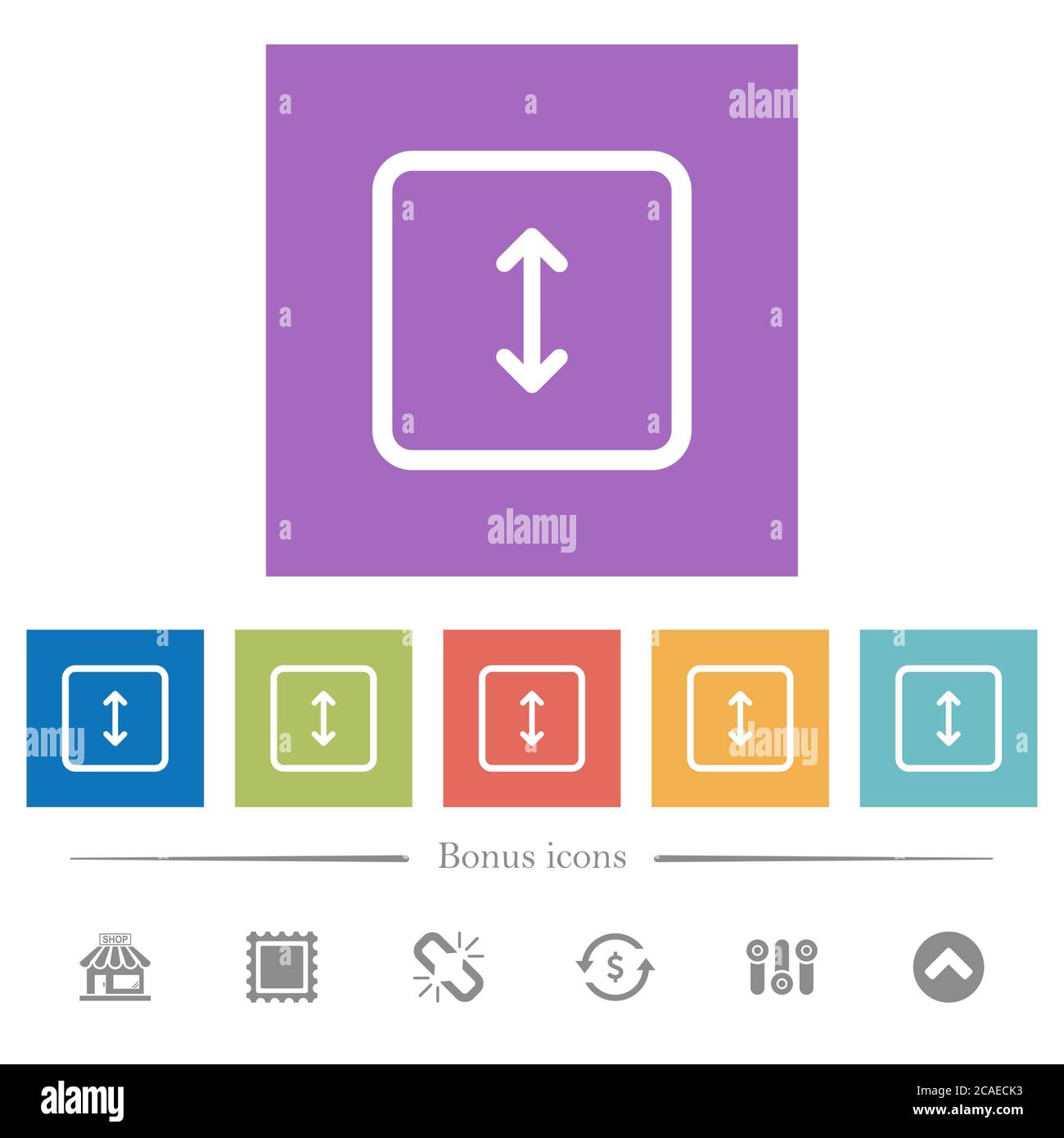 Adjust object height flat white icons in square backgrounds. 6 bonus ...