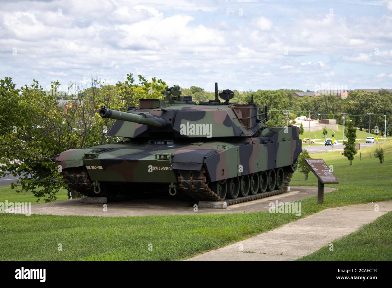 Tank memorial taken at Fort Leonard Memorial, Missouri. Stock Photo