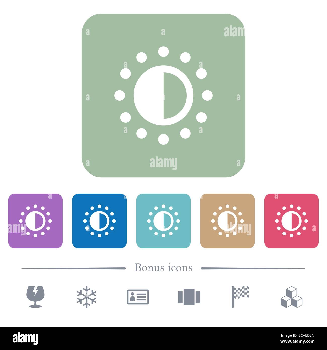 Saturation control white flat icons on color rounded square backgrounds ...