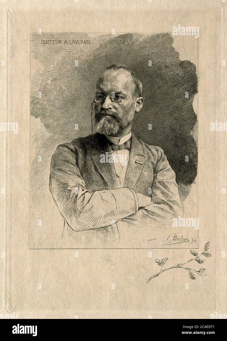 Charles Louis Alphonse Laveran. Etching by E. Boilvin, 1894 Stock Photo ...