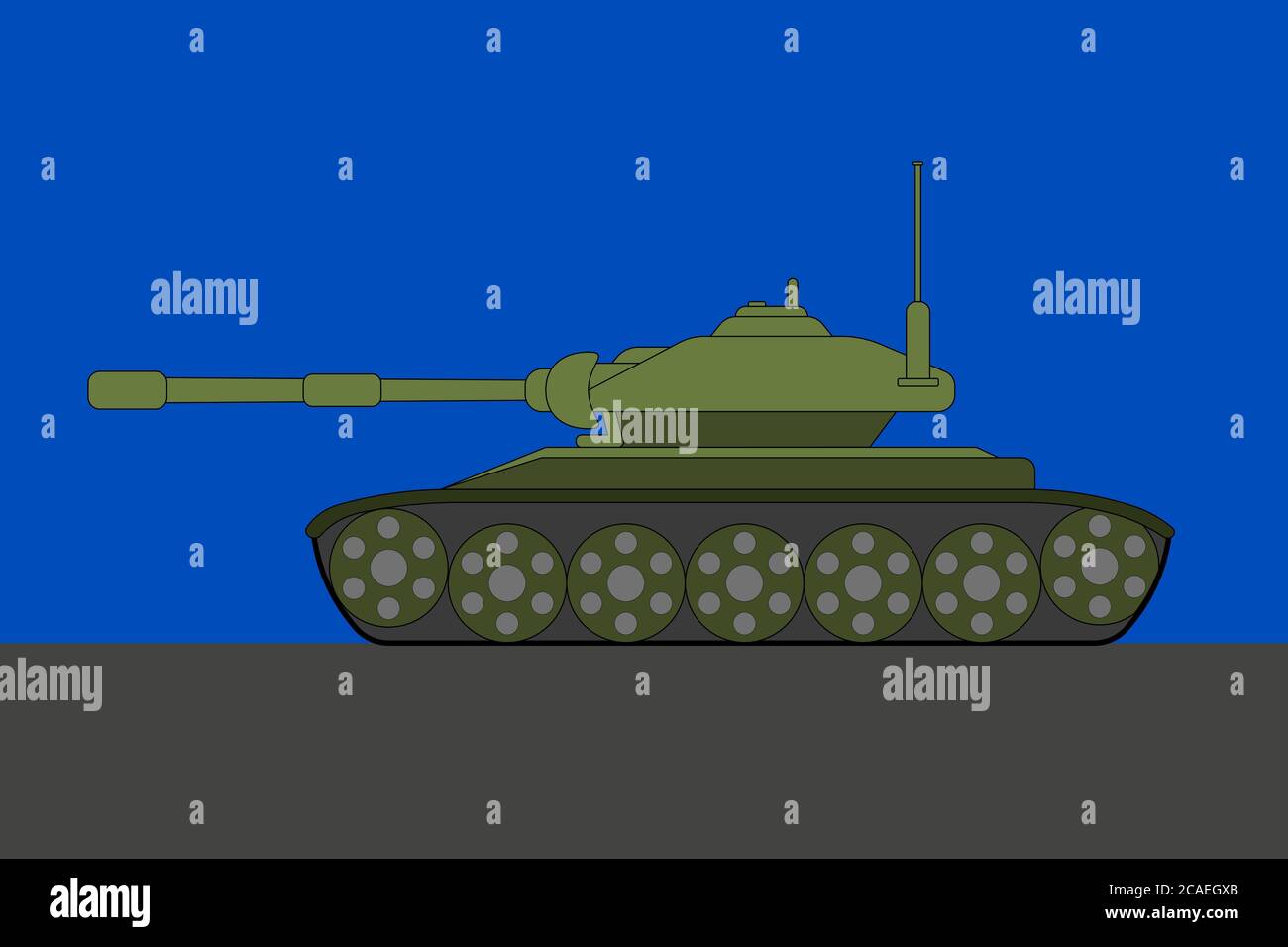 Side view of a tank - flat design Stock Vector