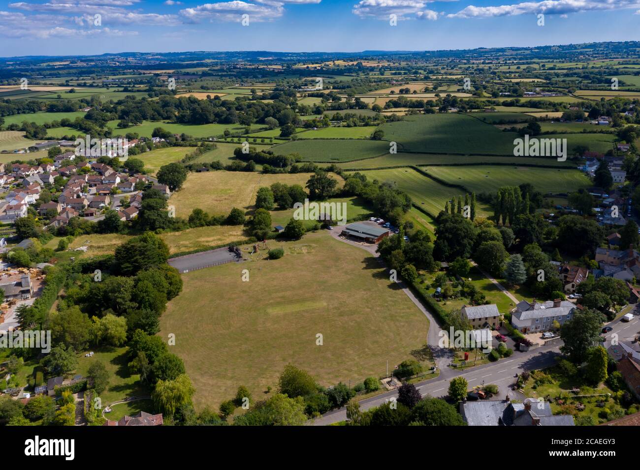 Aerial shot of Hatch Beauchamp village in Somerset Stock Photo Alamy