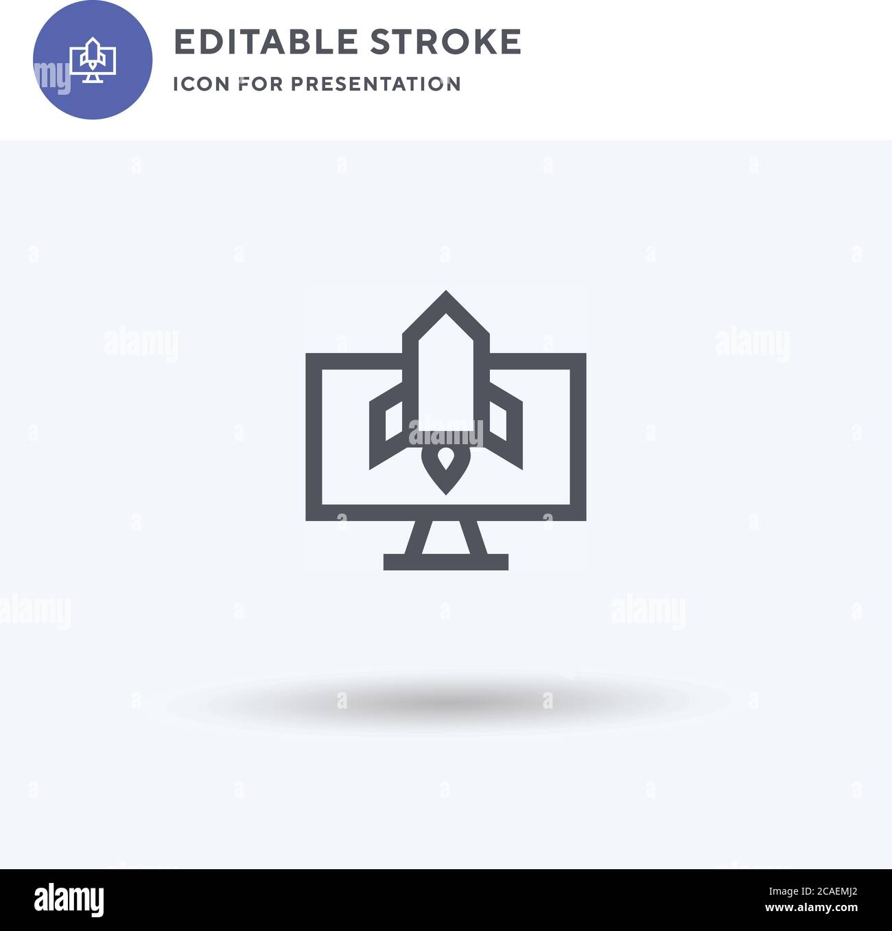Rocket icon vector, filled flat sign, solid pictogram isolated on white ...
