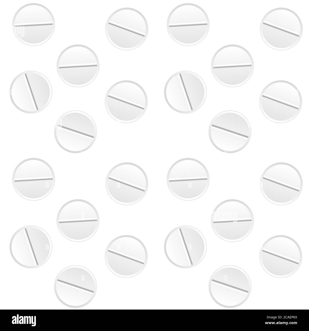Naturalistic white tablets. Cure for diseases. Vaccine in pill. Seamless pattern. Vector Illustration Stock Vector