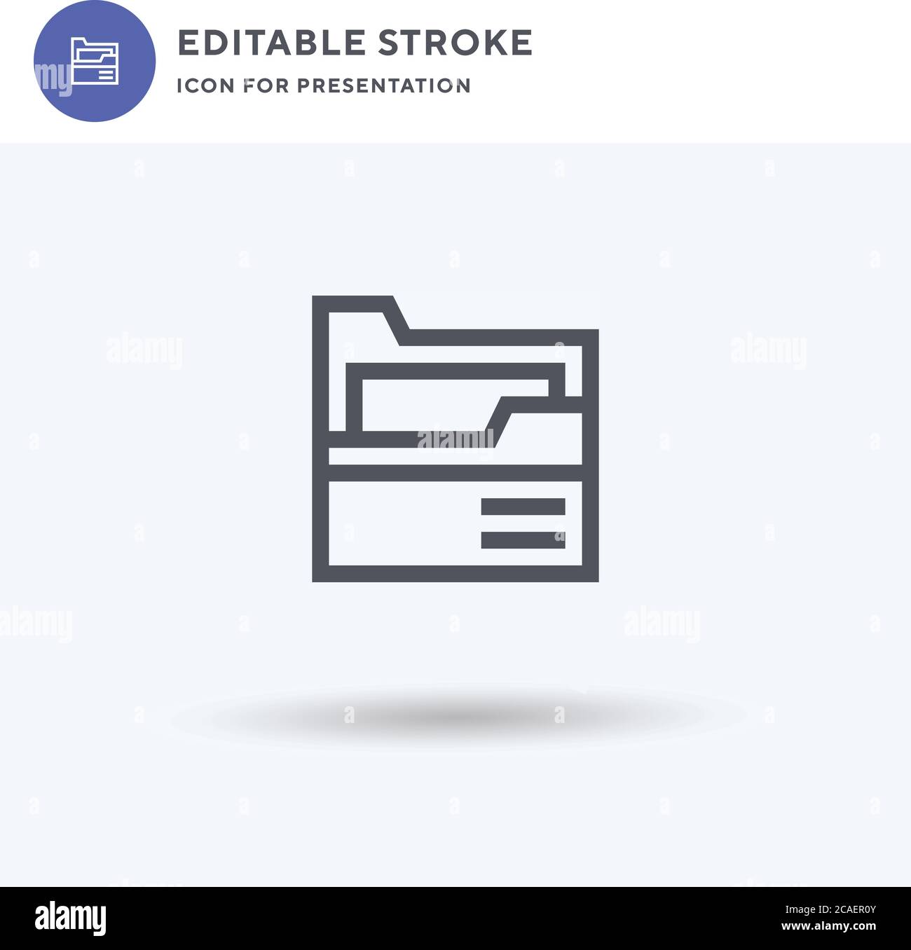 Folder icon vector, filled flat sign, solid pictogram isolated on white, logo illustration. Folder icon for presentation. Stock Vector