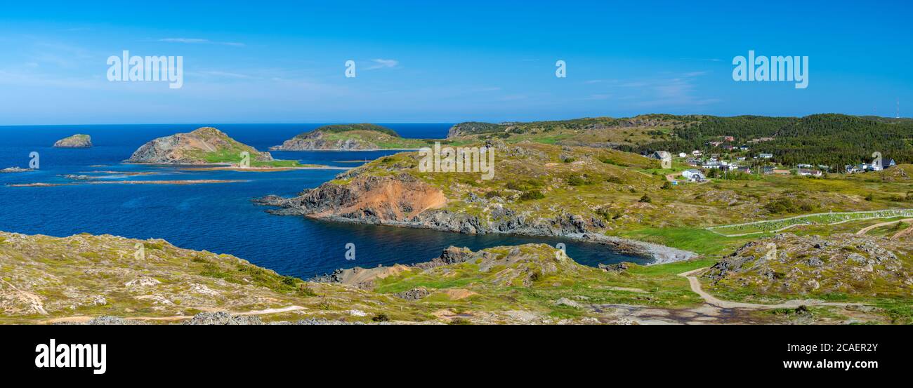View of Twillingate from a high viewpoint, Twillingate, Newfoundland and Labrador NL, Canada Stock Photo