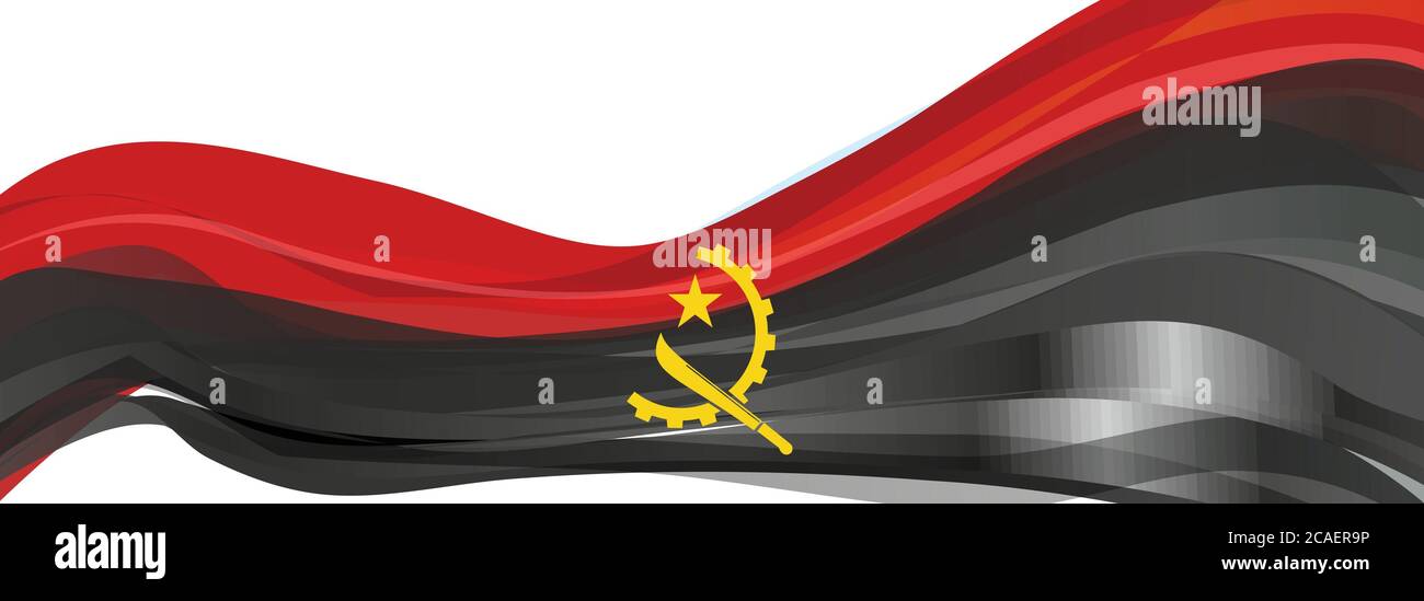 Flag of Angola, red and black of the Flag of the Republic of Angola ...