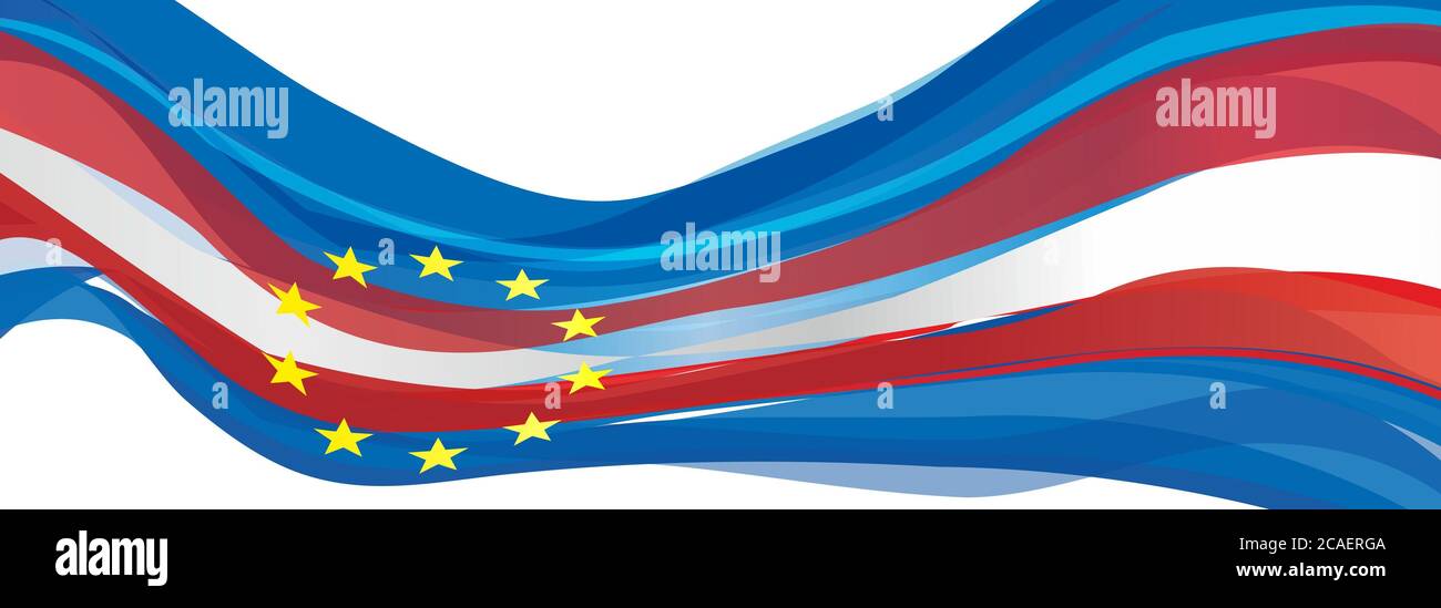 Flag of Cape Verde, blue with white and red stripe flag of the Republic ...