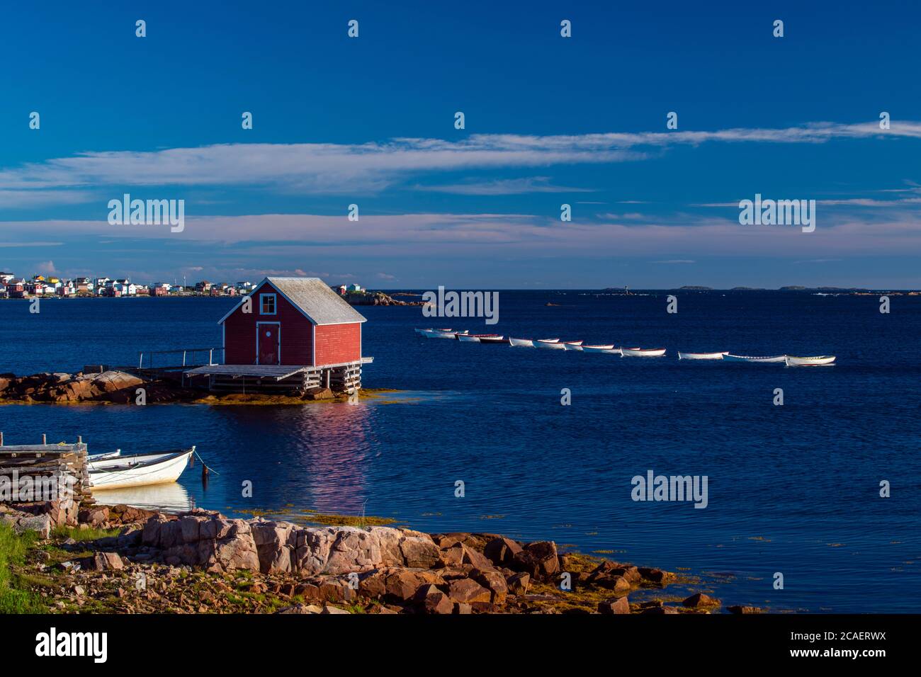 Harbour buildings, Joe Batt's Arm, Newfoundland and Labrador NL, Canada Stock Photo Alamy