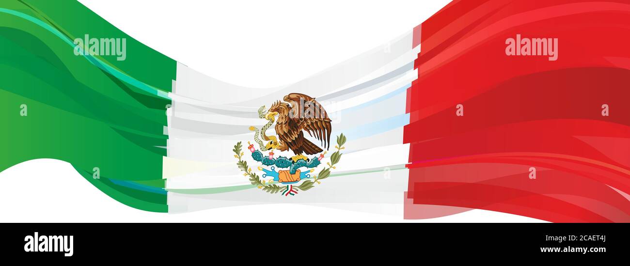 Flag of Mexico, green white red Flag of the United Mexican States Stock Photo