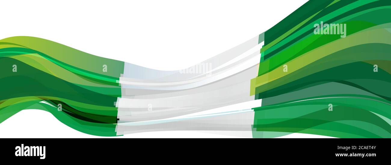 Flag of Nigeria, green white Flag of the Federal Republic of Nigeria Stock Photo