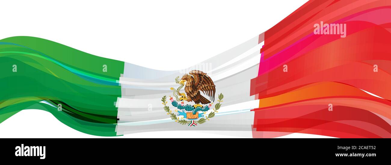 Flag of Mexico, green white red Flag of the United Mexican States Stock Photo
