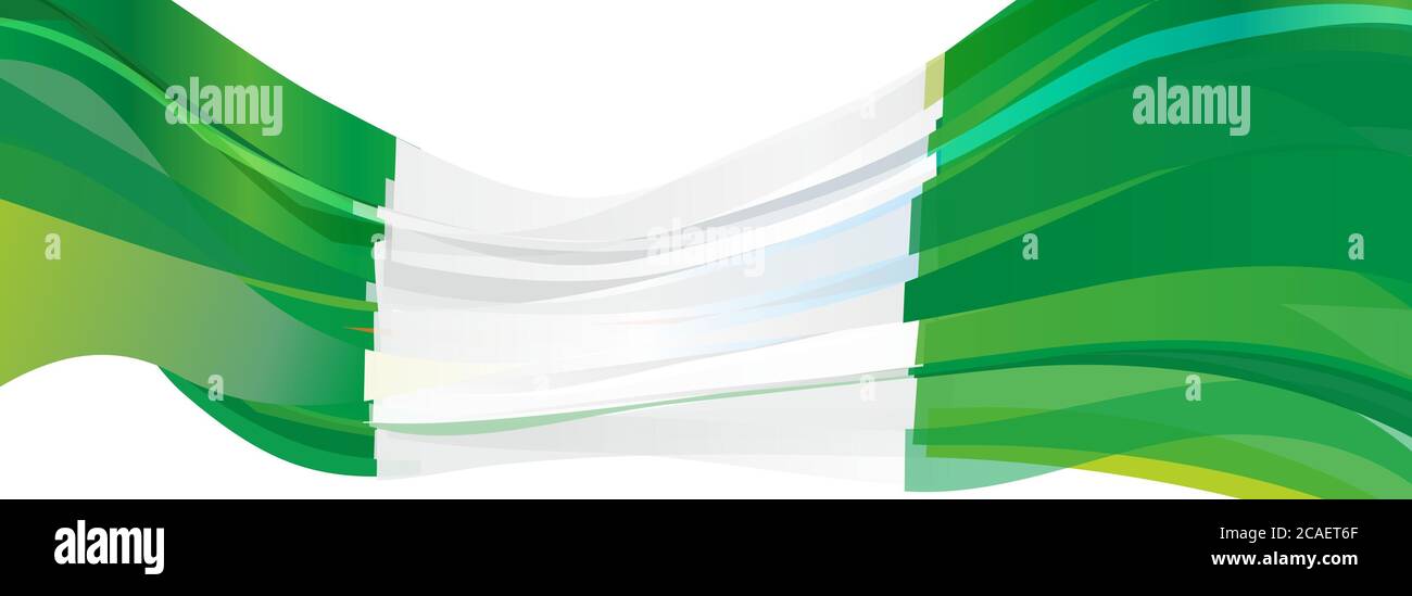Flag of Nigeria, green white Flag of the Federal Republic of Nigeria Stock Photo