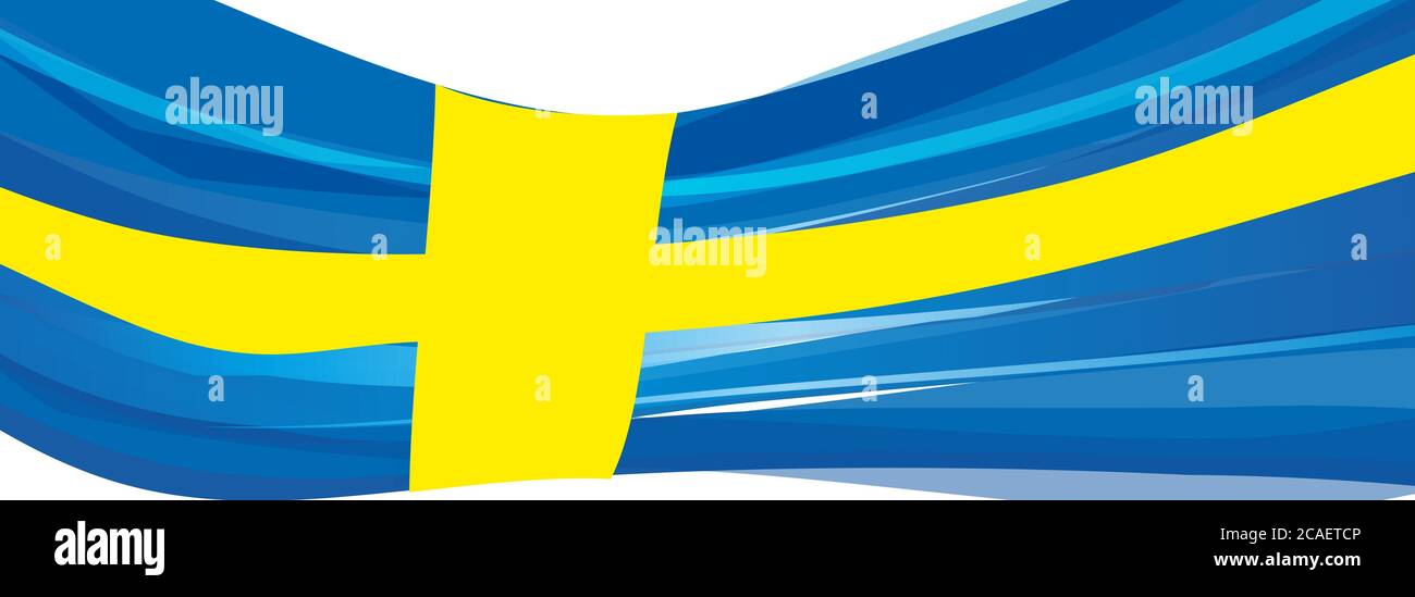 Flag of Sweden, blue with yellow cross flag of the Kingdom of Sweden ...