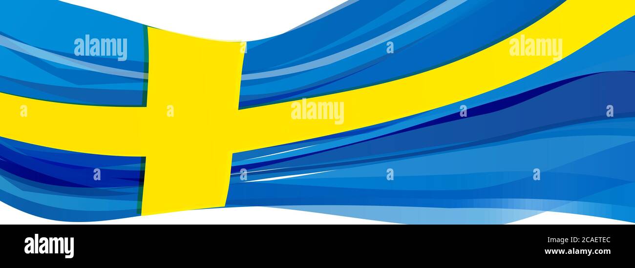 Flag of Sweden, blue with yellow cross flag of the Kingdom of Sweden ...