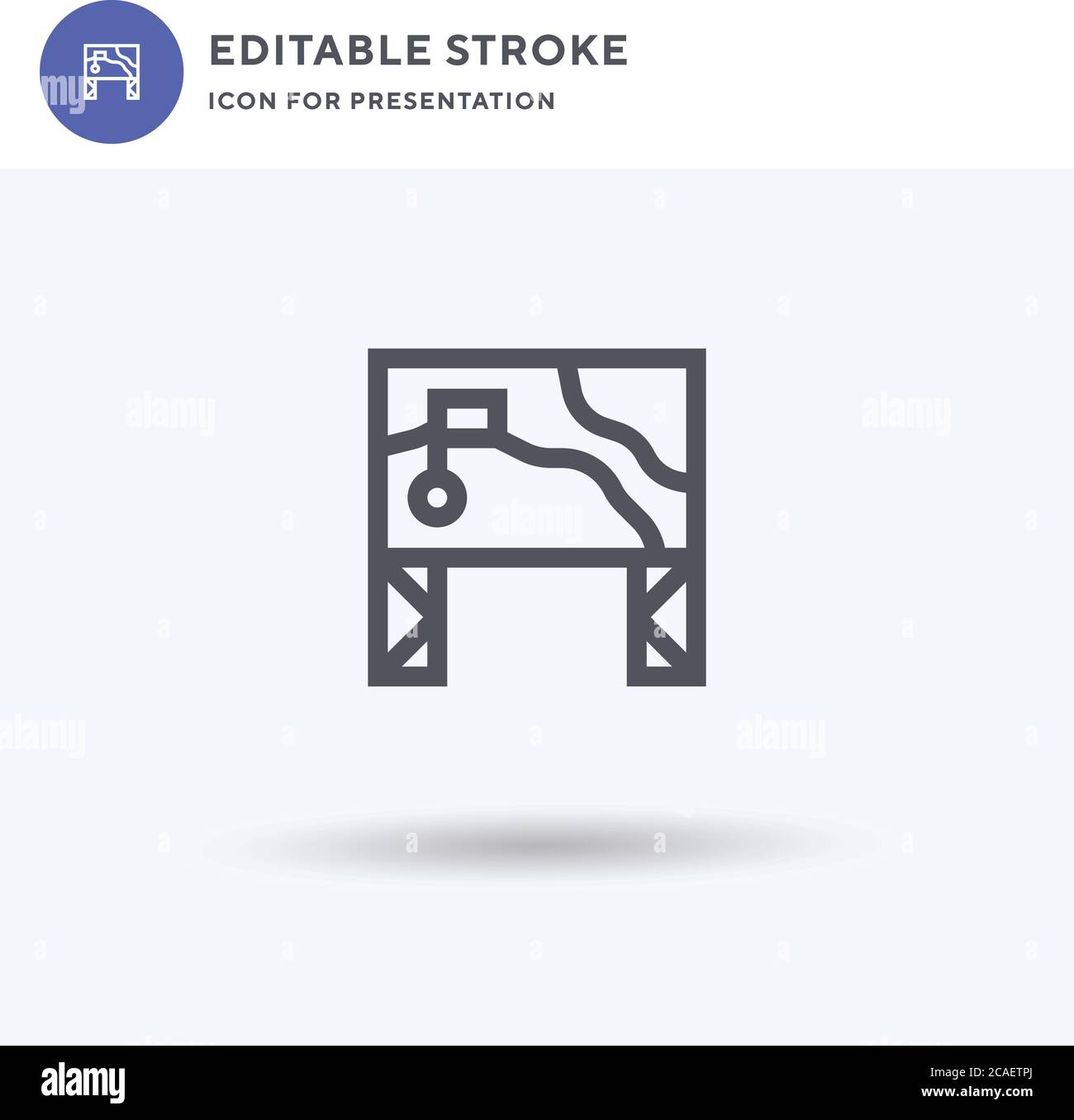 Map icon vector, filled flat sign, solid pictogram isolated on white ...