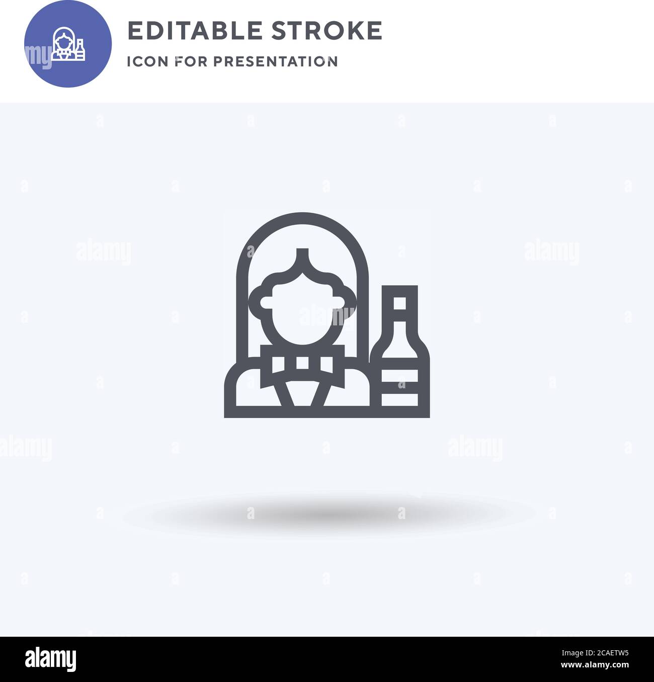 Bartender icon vector, filled flat sign, solid pictogram isolated on