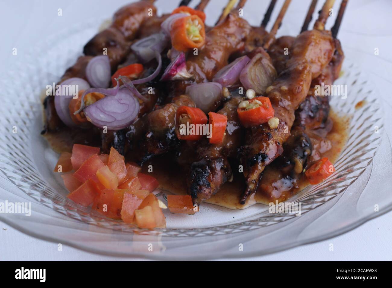 Sate Kambing Is Lamb Satay And Traditional Food From Indonesia Isolated On White Background Stock Photo Alamy