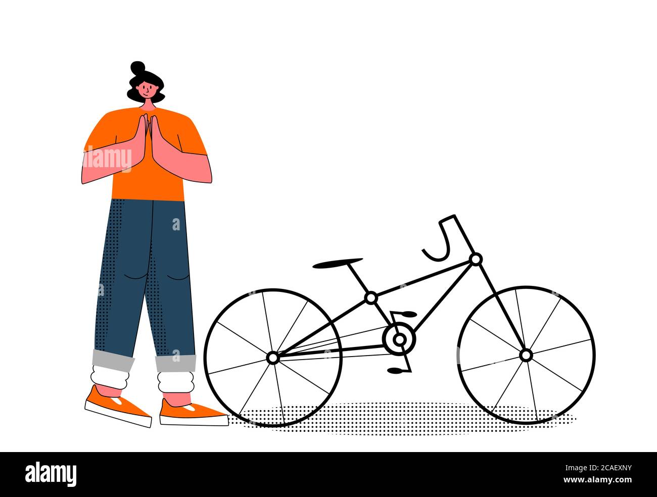 Bicycle Repair. Flat style vector illustration. Stock Vector