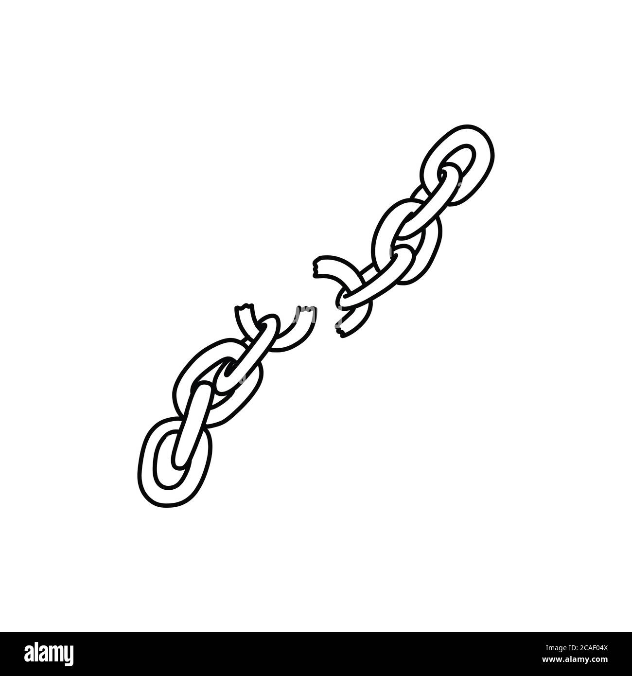broken chain doodle icon, vector illustration Stock Vector Image & Art