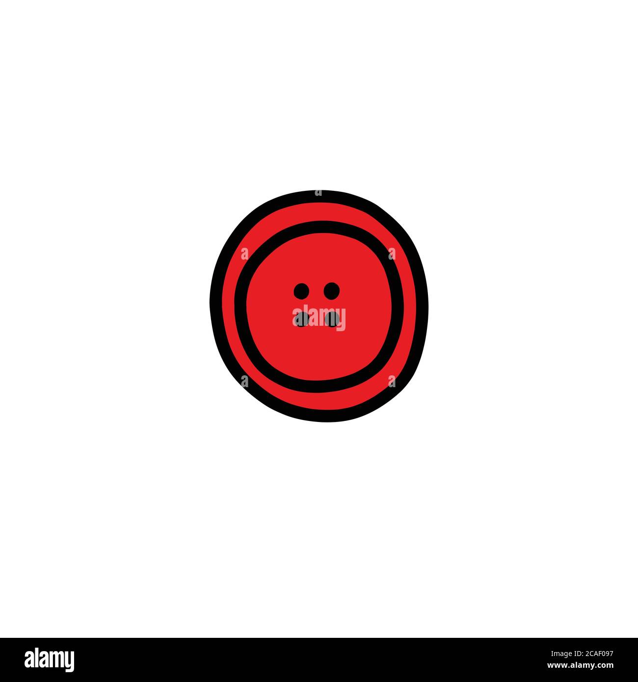 button for clothes doodle icon, vector color illustration Stock Vector