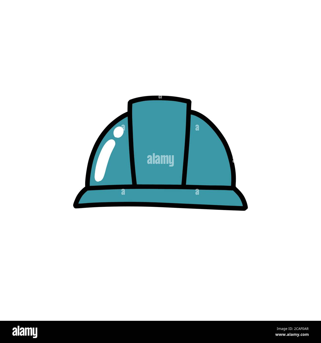 construction helmet doodle icon, vector illustration Stock Vector