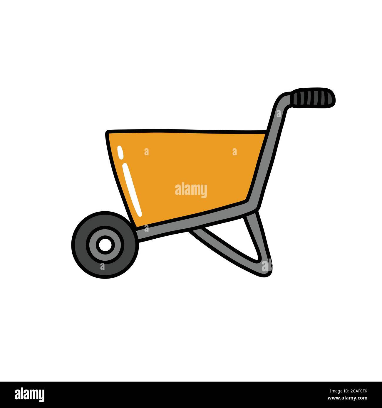 construction wheelbarrow doodle icon, vector illustration Stock Vector
