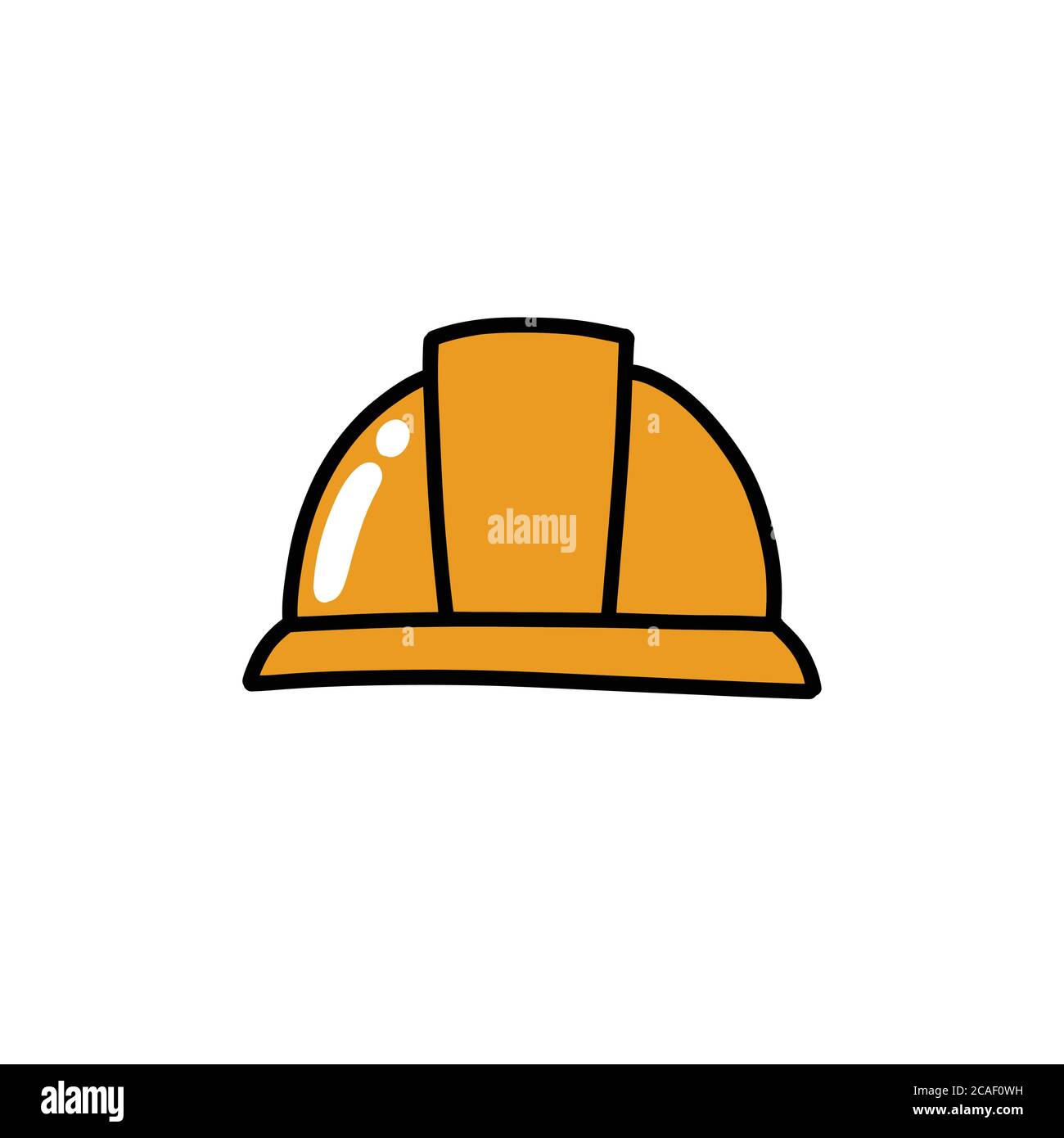 construction helmet doodle icon, vector illustration Stock Vector