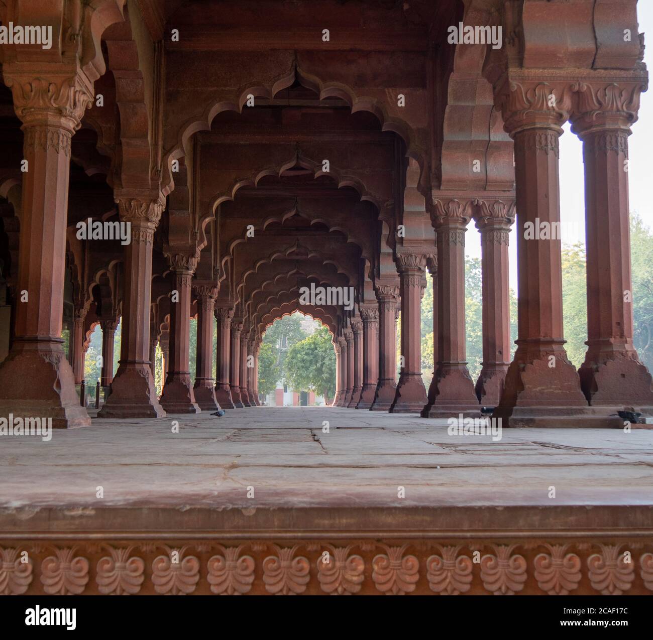DELHI, INDIA - MARCH 15, 2019: beautiful arches at a pavilion of red fort Stock Photo