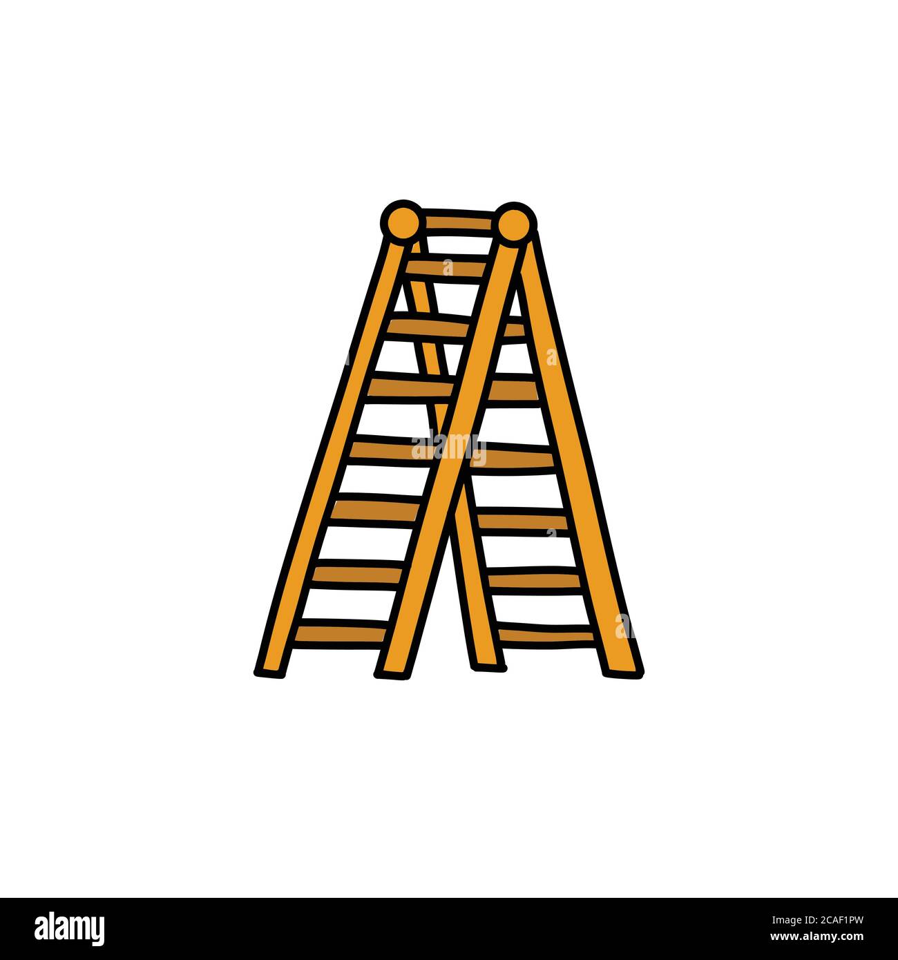 stairs doodle icon, vector color illustration Stock Vector