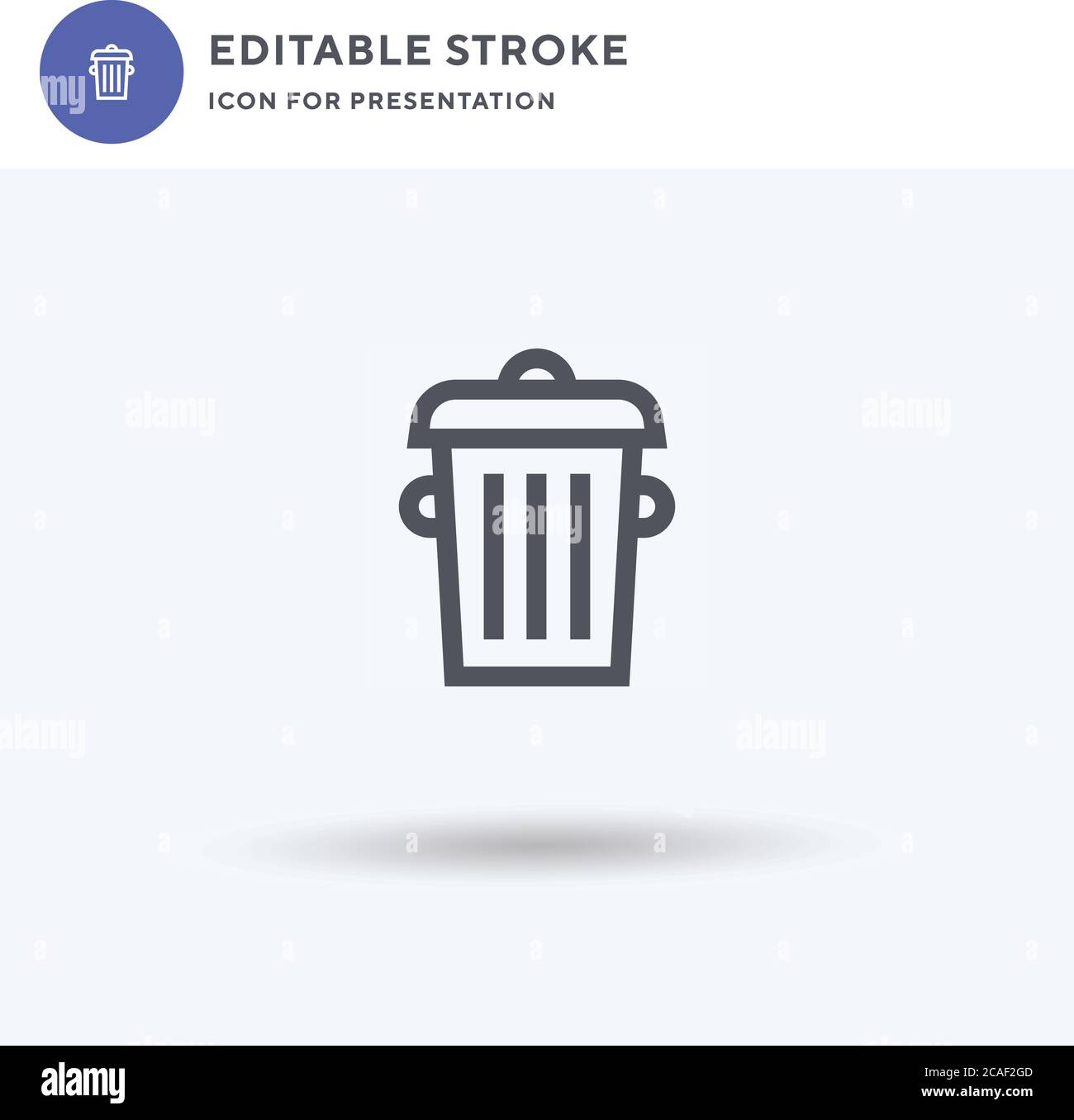 Trash Can icon vector, filled flat sign, solid pictogram isolated on white, logo illustration. Trash Can icon for presentation. Stock Vector