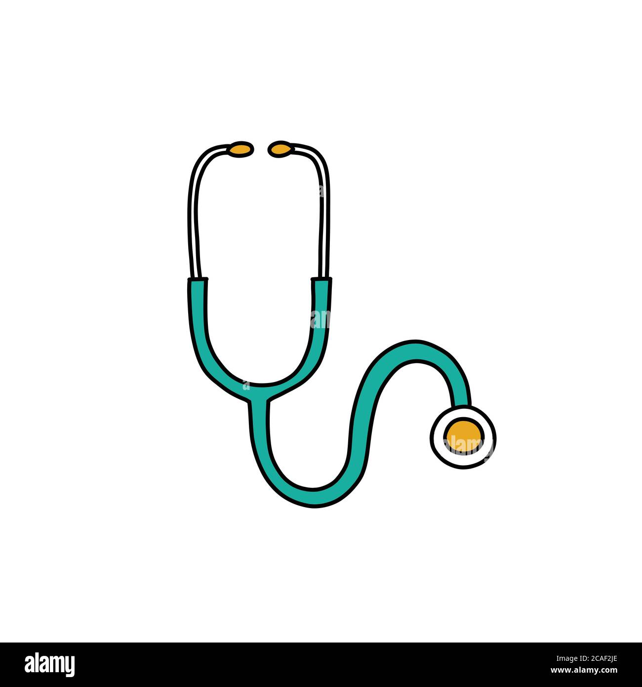 stethoscope doodle icon, vector color illustration Stock Vector Image