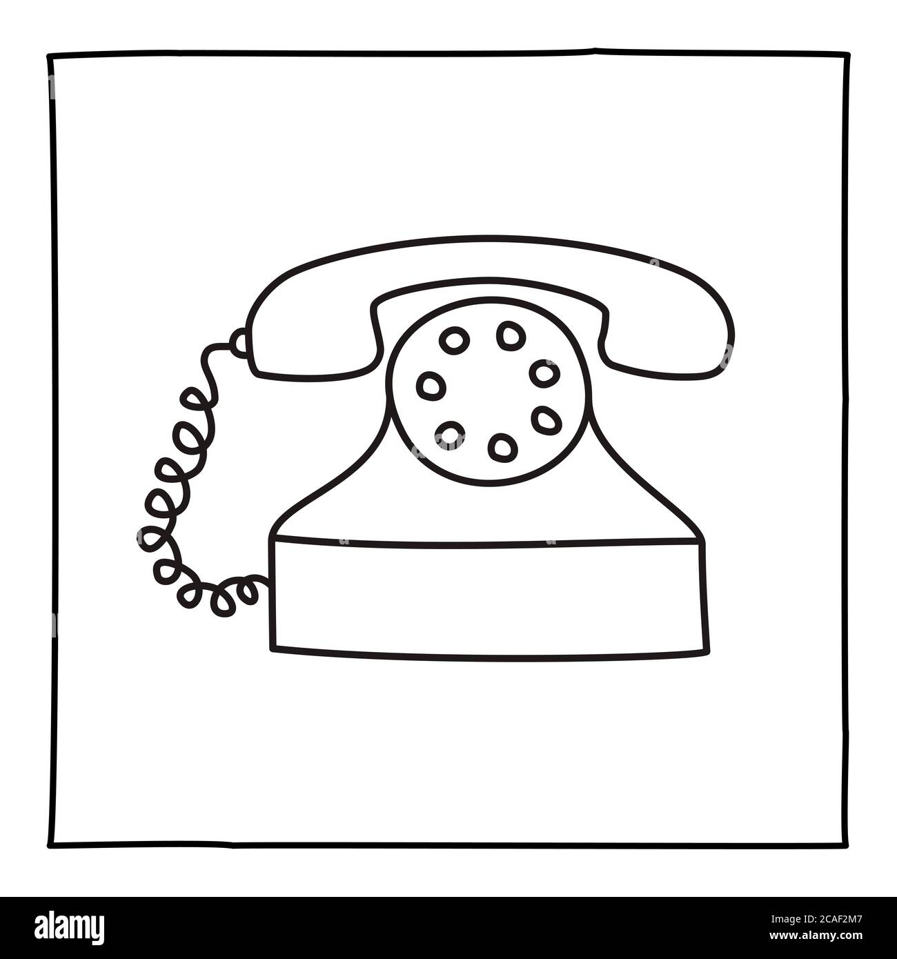 Doodle phone icon hand drawn with thin line Stock Vector