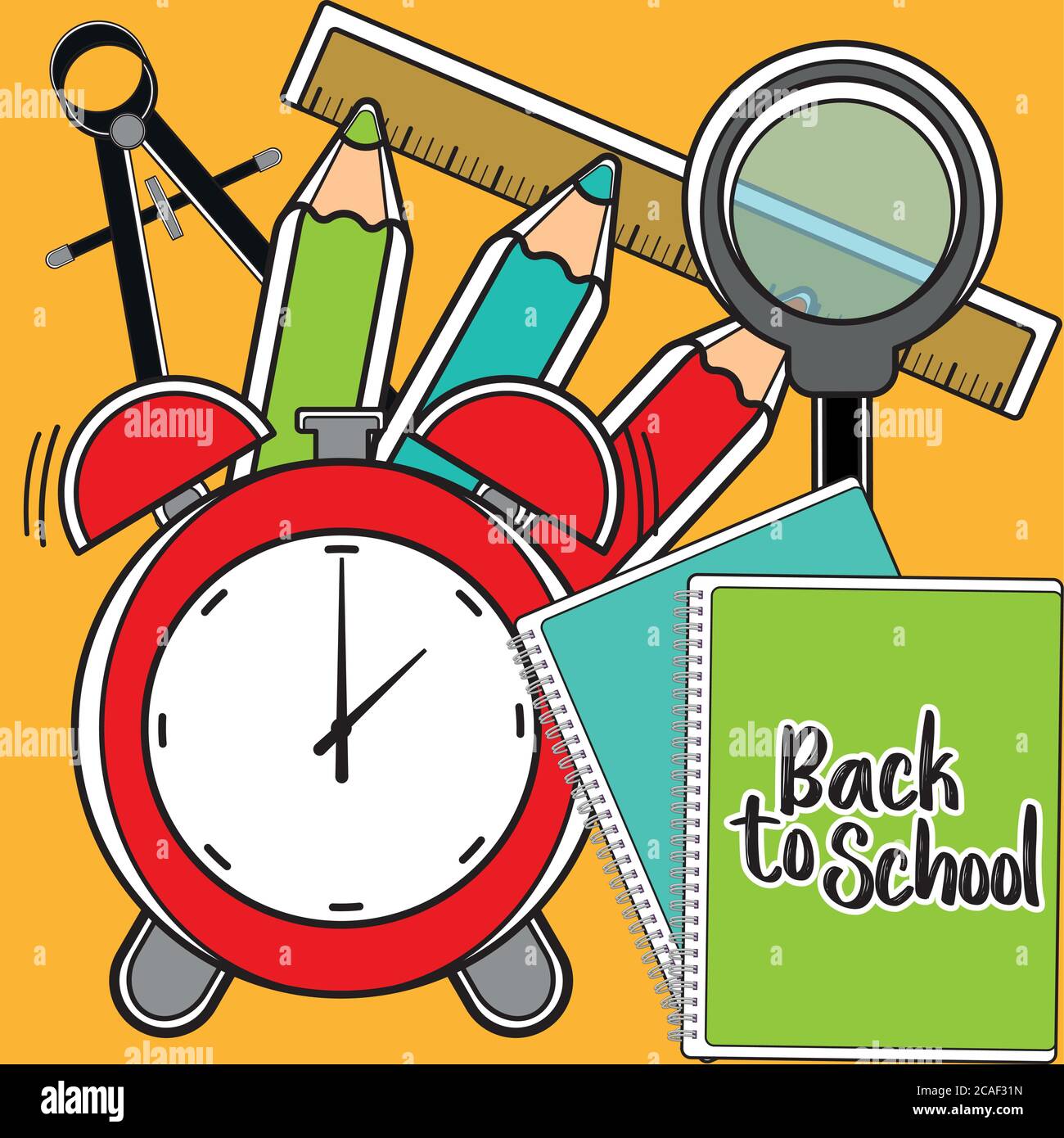 Back to school poster with school supplies - Vector Stock Vector Image ...