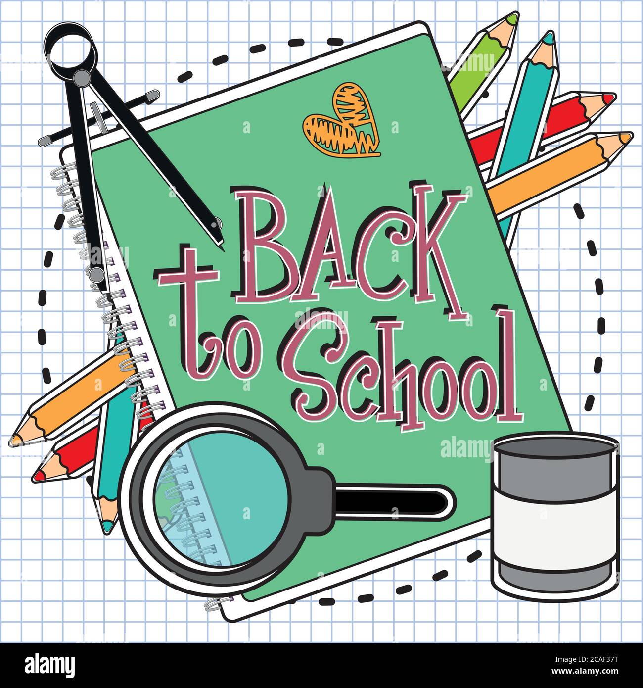 Back to school poster with school supplies - Vector Stock Vector Image ...