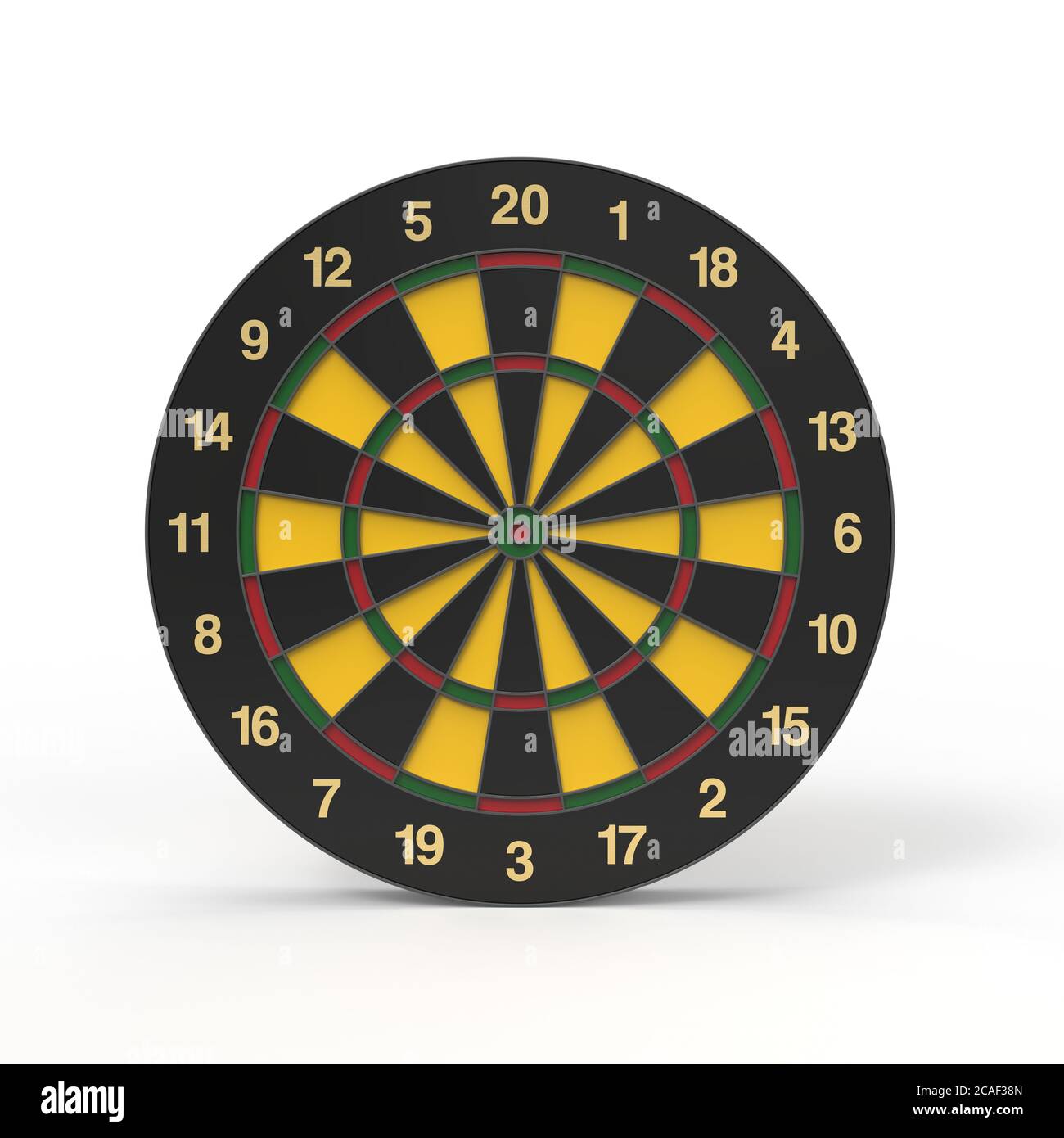 Dart board with rastafarian colors on a white background Stock Photo