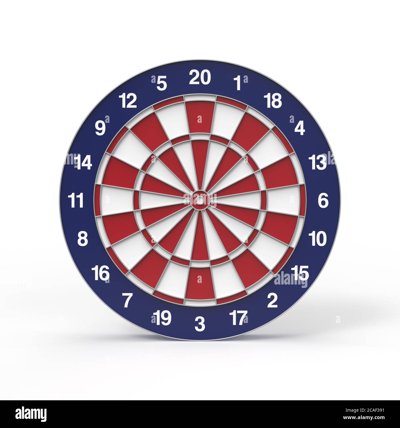Dart board with red white and blue colors on a white background Stock Photo