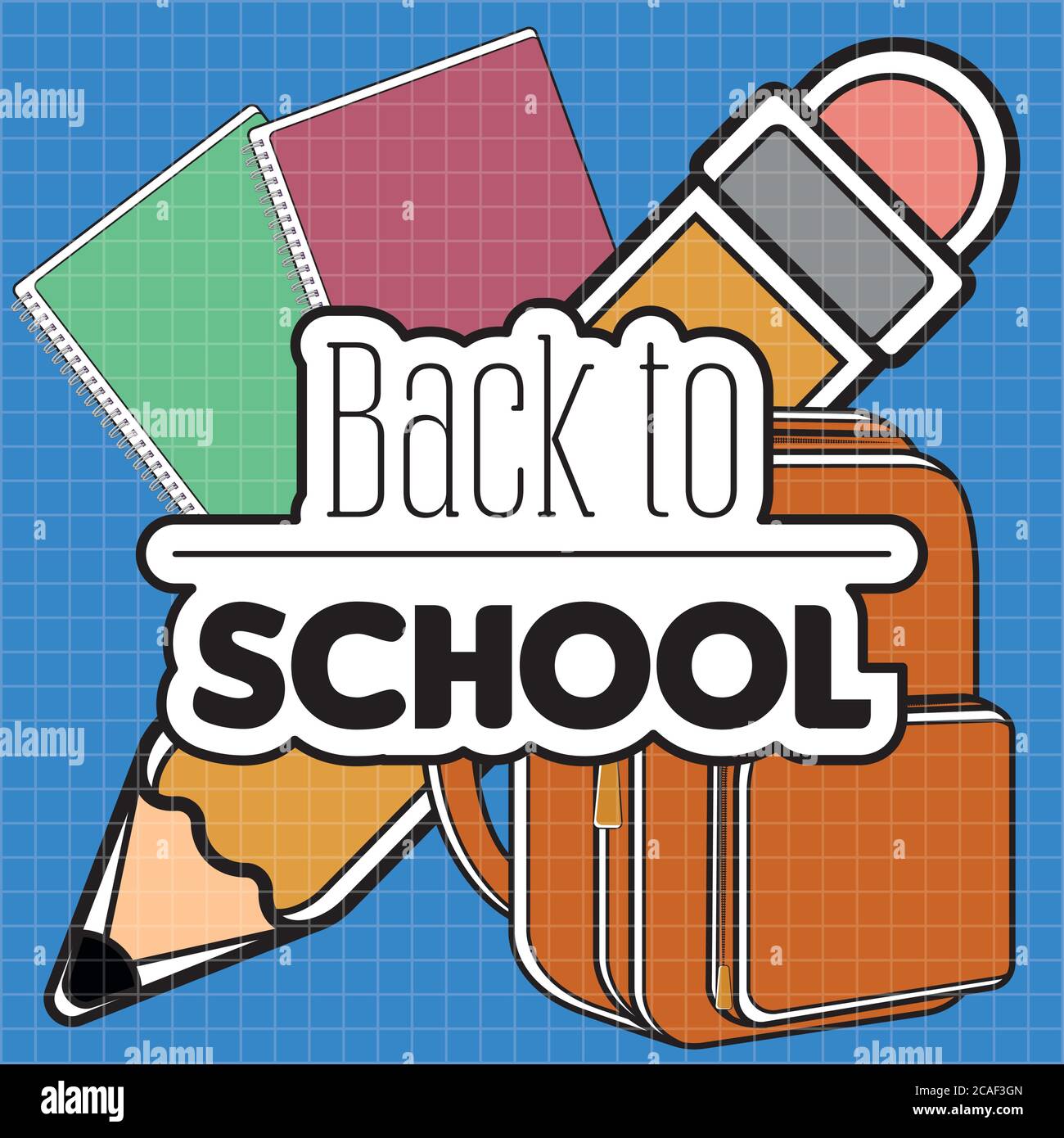 Back to school poster with school supplies - Vector Stock Vector Image ...