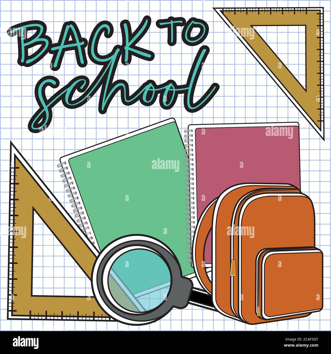 Back to school poster with school supplies - Vector Stock Vector Image ...