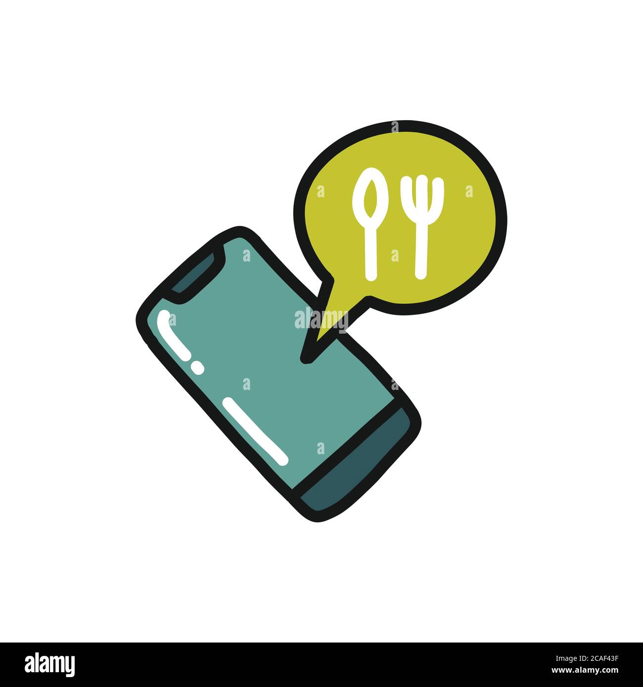 food delivery doodle icon, vector illustration Stock Vector